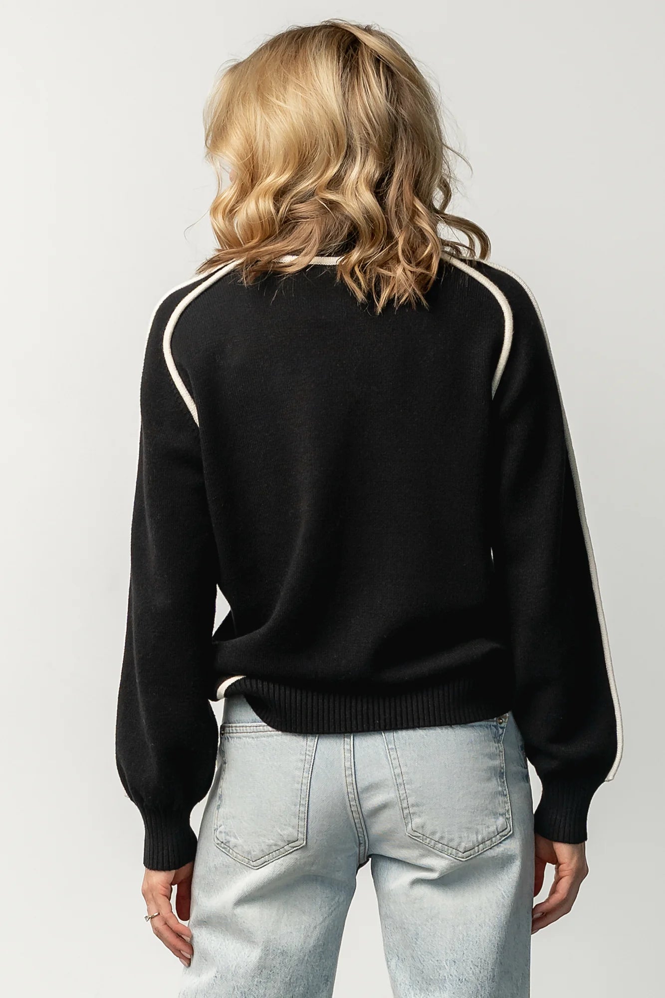 Harrington Sweater | Black + Cream