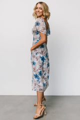 Melinda Midi Dress | Blue Floral