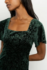 Eirene Velvet Dress | Emerald