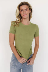 Hannah Knit Top | Light Olive