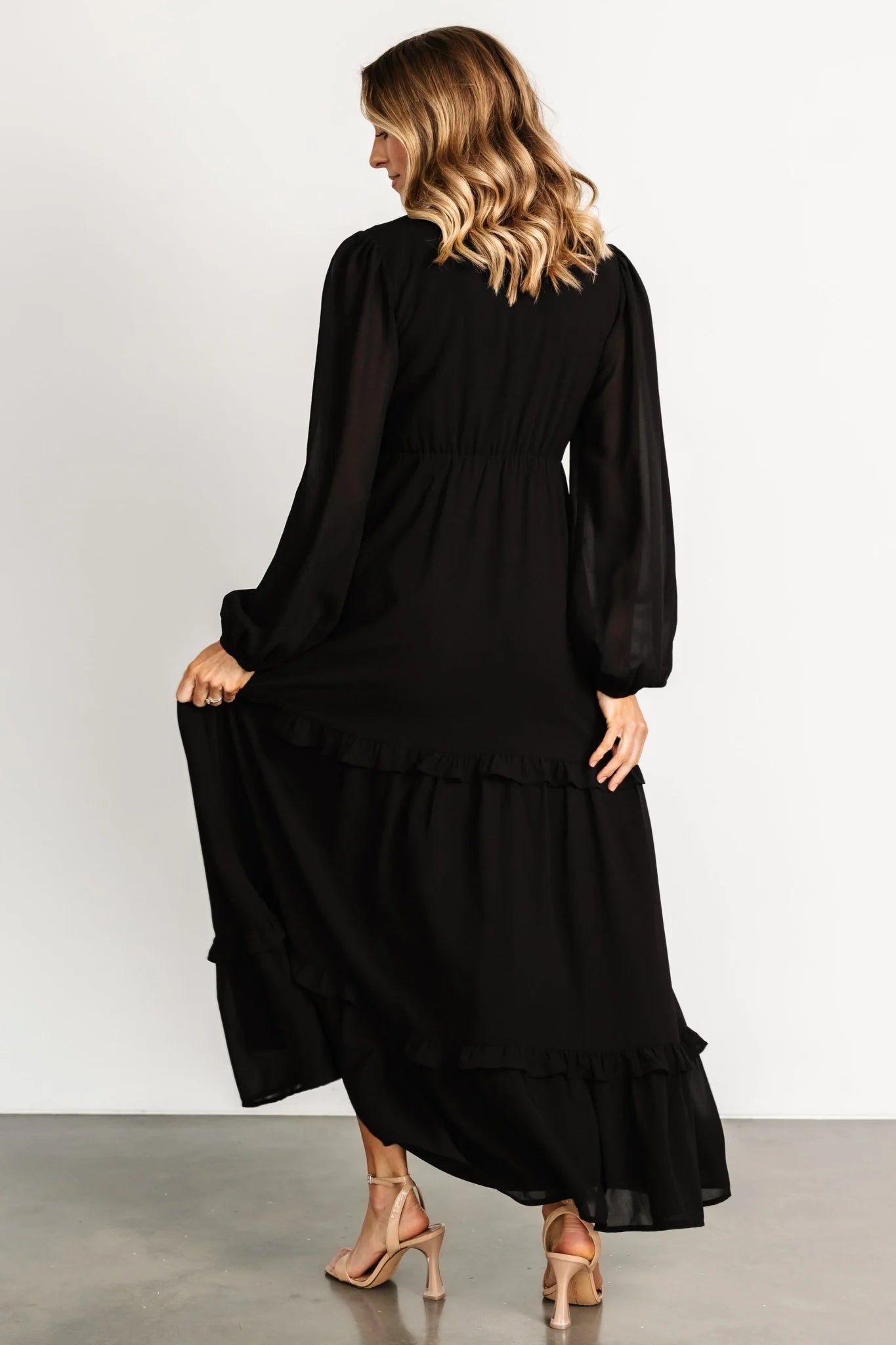 Bowman Deep V Maxi Dress | Black