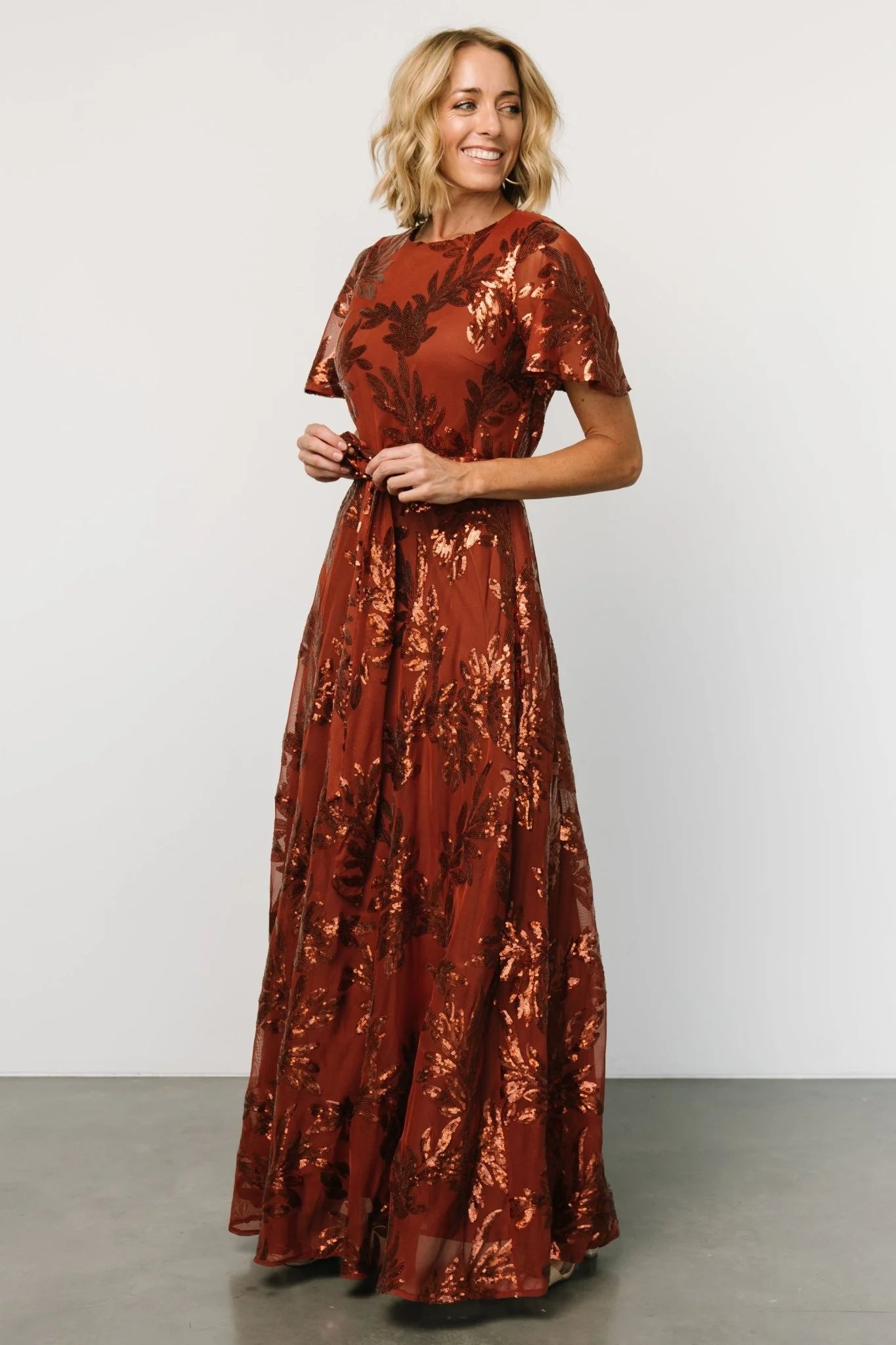 Muse Sequin Maxi Dress | Cinnamon
