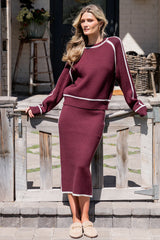 Ava Knit Sweater | Wine