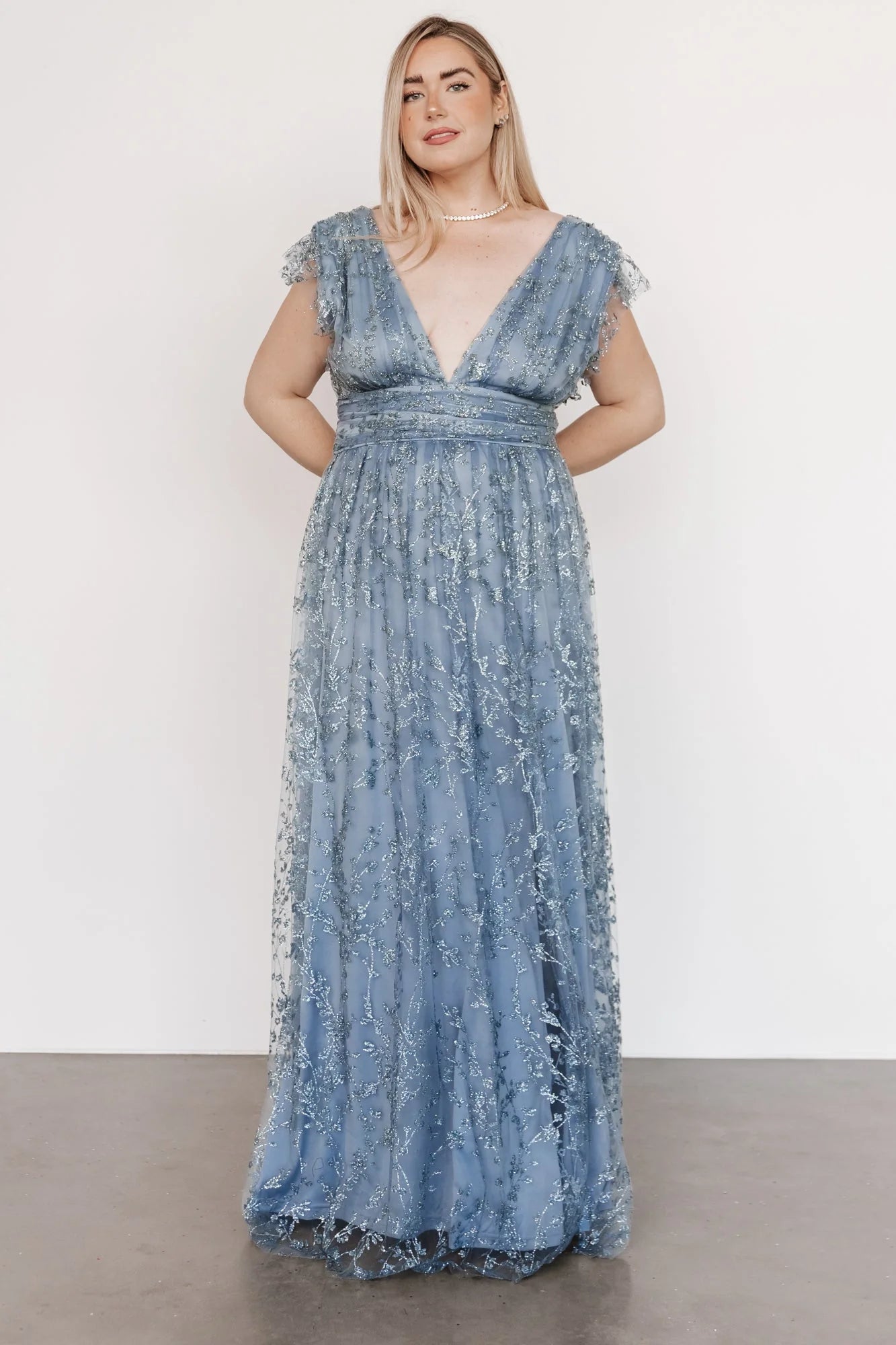 Arlene Shimmer Gown | Winter Blue