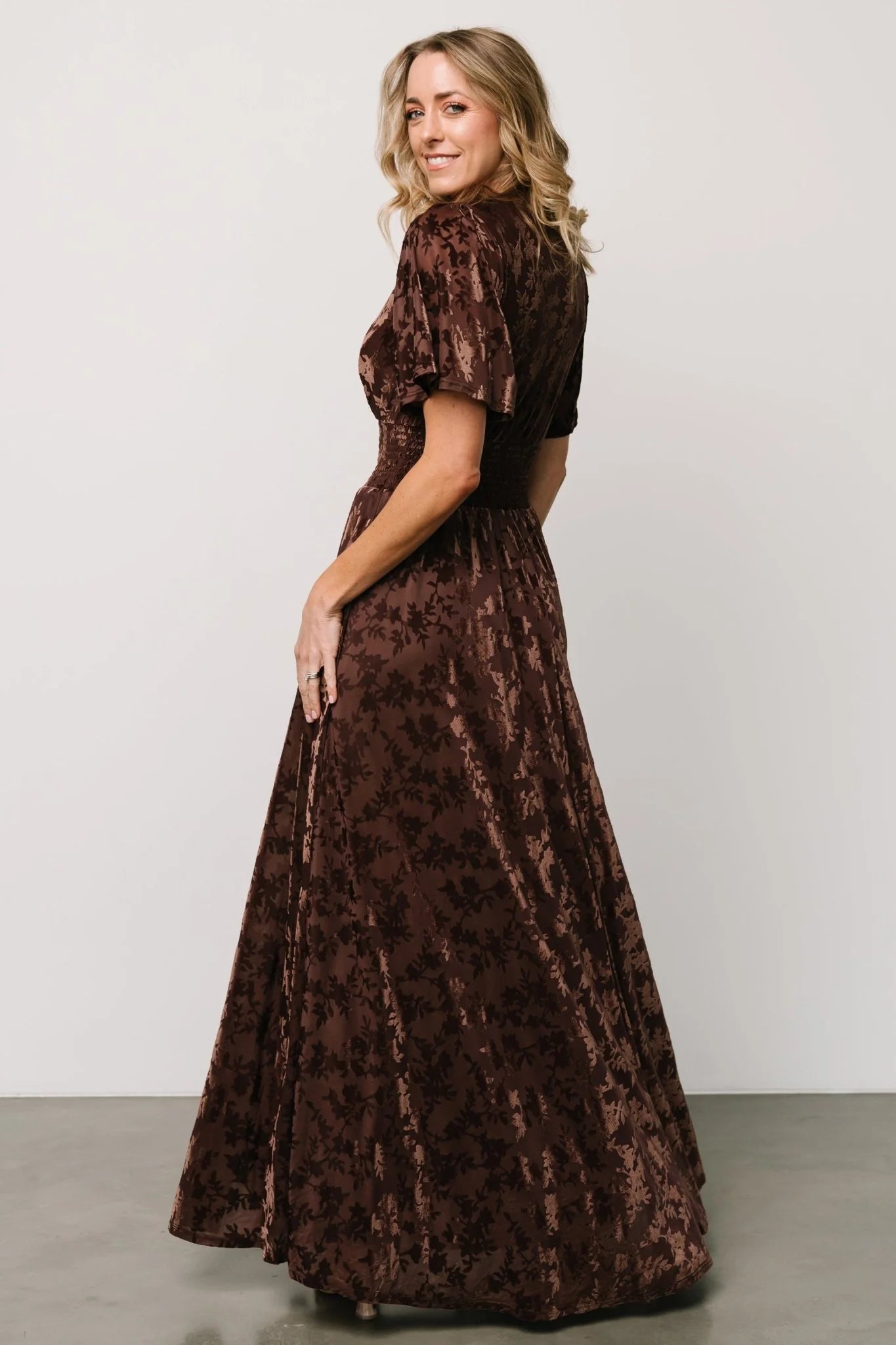 Veronica Velvet Maxi Dress | Espresso