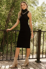 Melbourne Turtleneck Midi Dress | Black