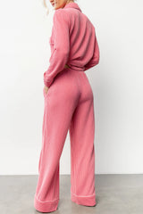 Eloise Ribbed Pajama Set | Pink