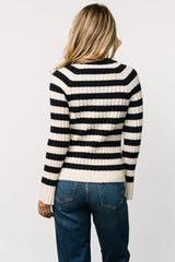Carrie Striped Sweater | Navy + Ivory