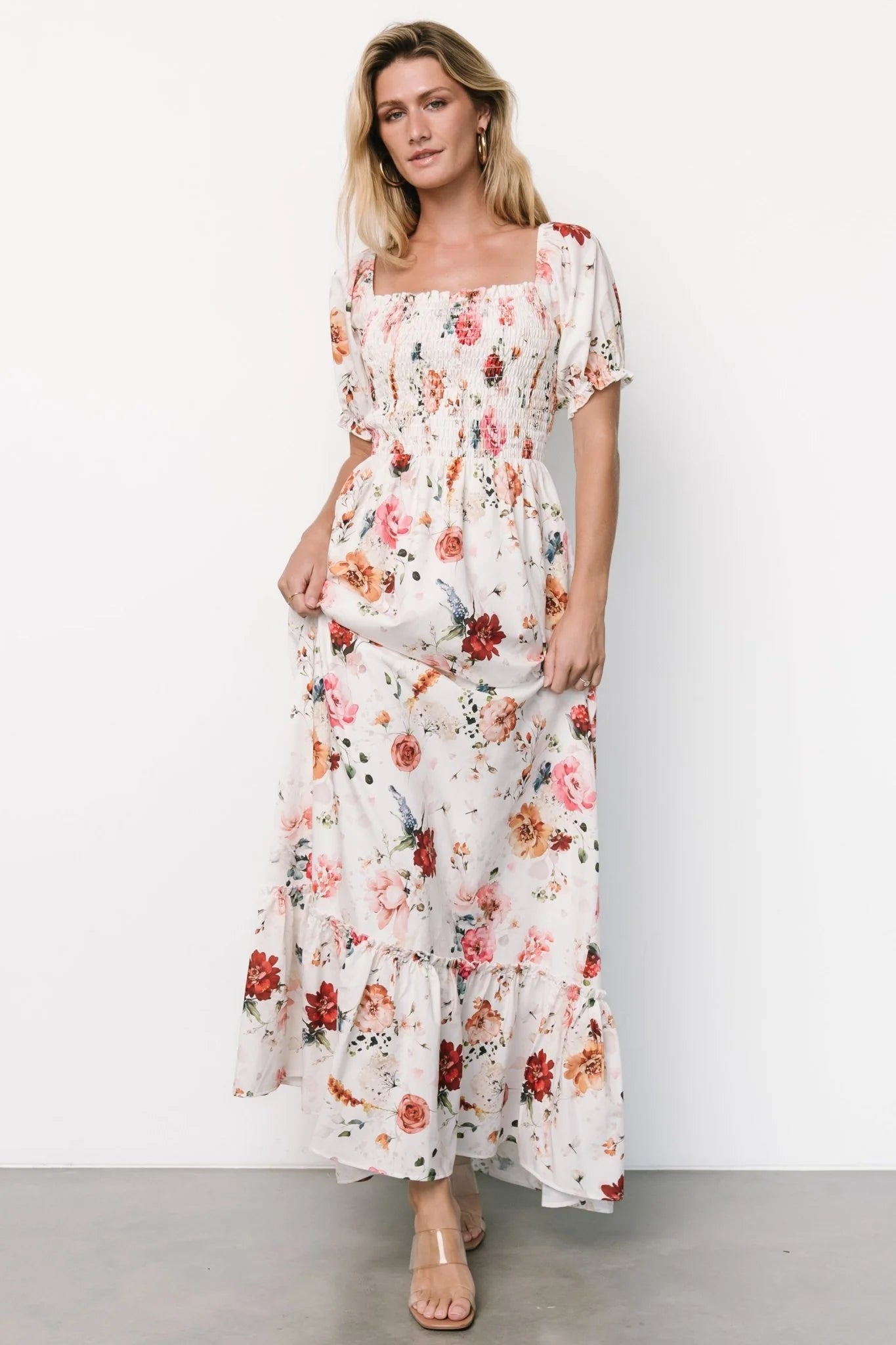 Capri Smocked Maxi Dress | Multi Floral