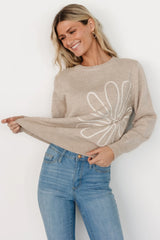 Cherish Flower Sweater | Natural
