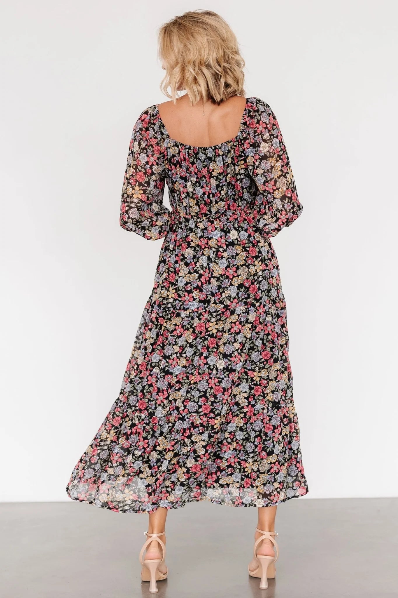 Nevaeh Bubble Sleeve Dress | Multi Floral