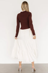 Sophie Sweater Dress | Mahogany + Ivory