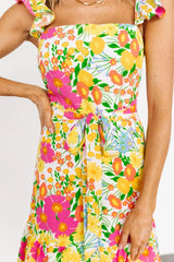 Dani Ruffle Tiered Midi Dress | Multi Floral