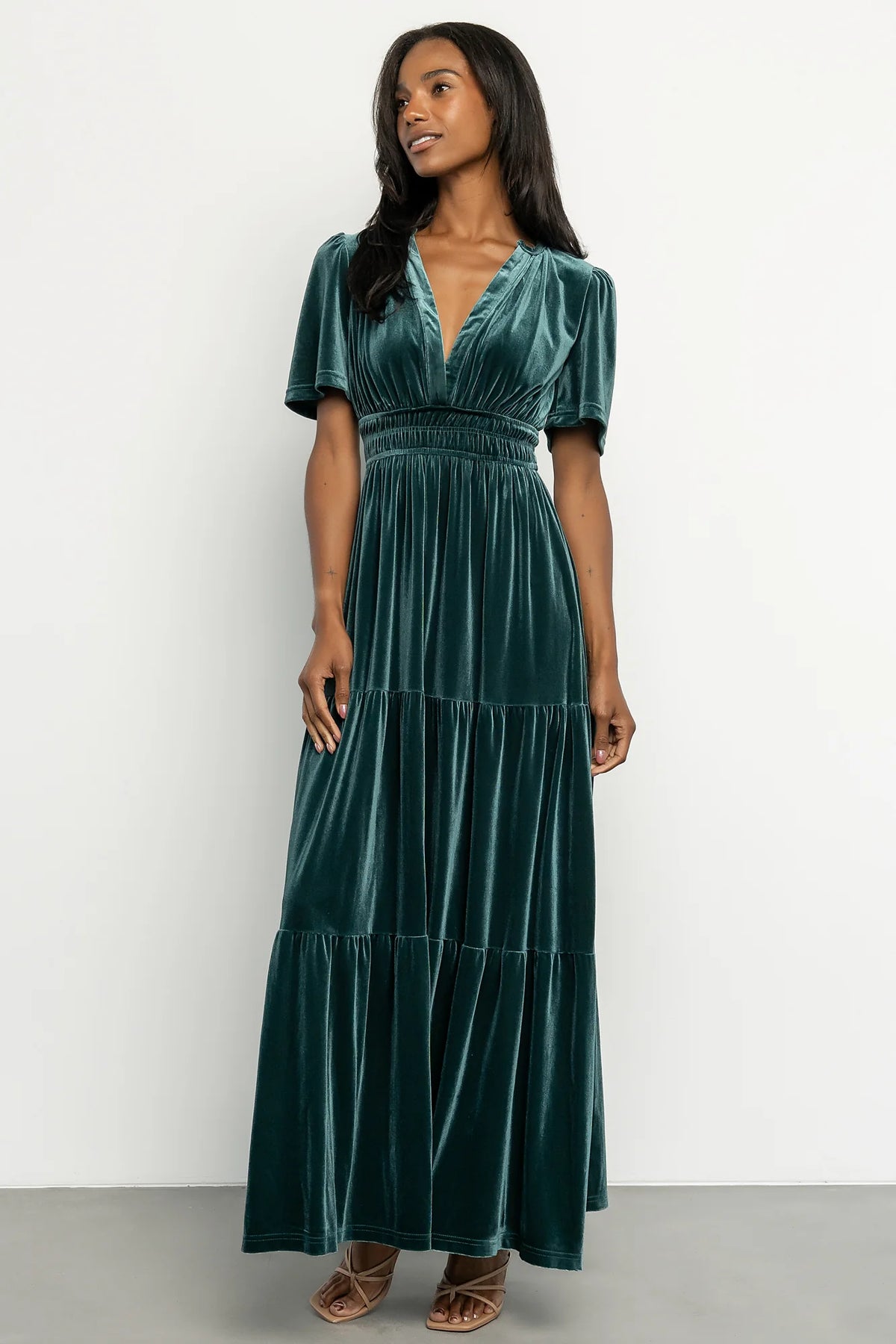 Artemis Velvet Maxi Dress | Deep Lagoon