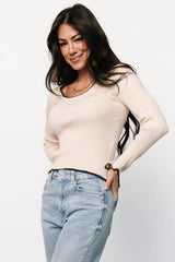 Jentz Ribbed Top | Natural