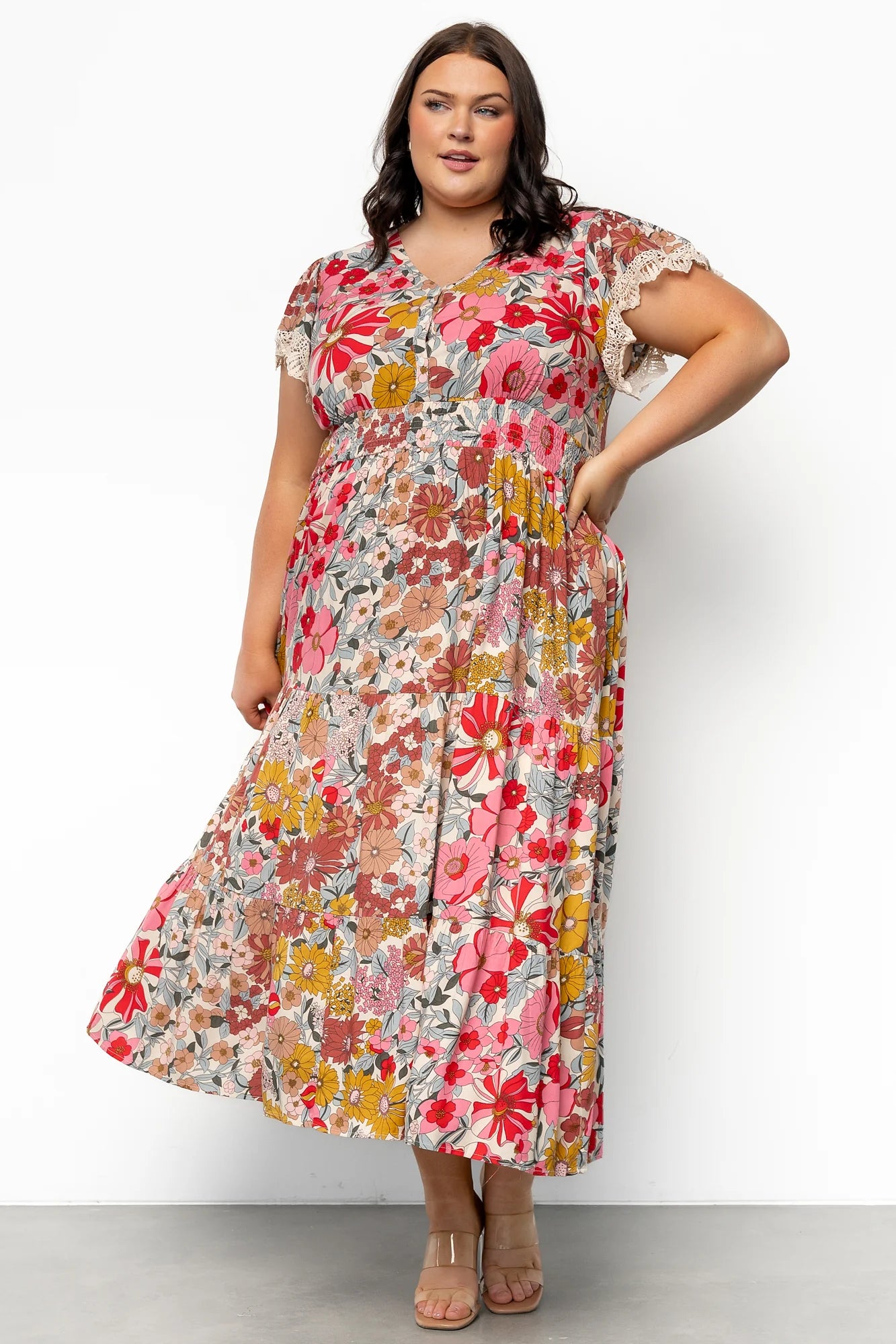 Aliyah Midi Dress | Cream Multi Floral