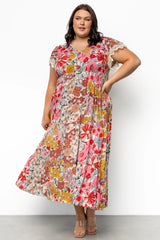 Aliyah Midi Dress | Cream Multi Floral