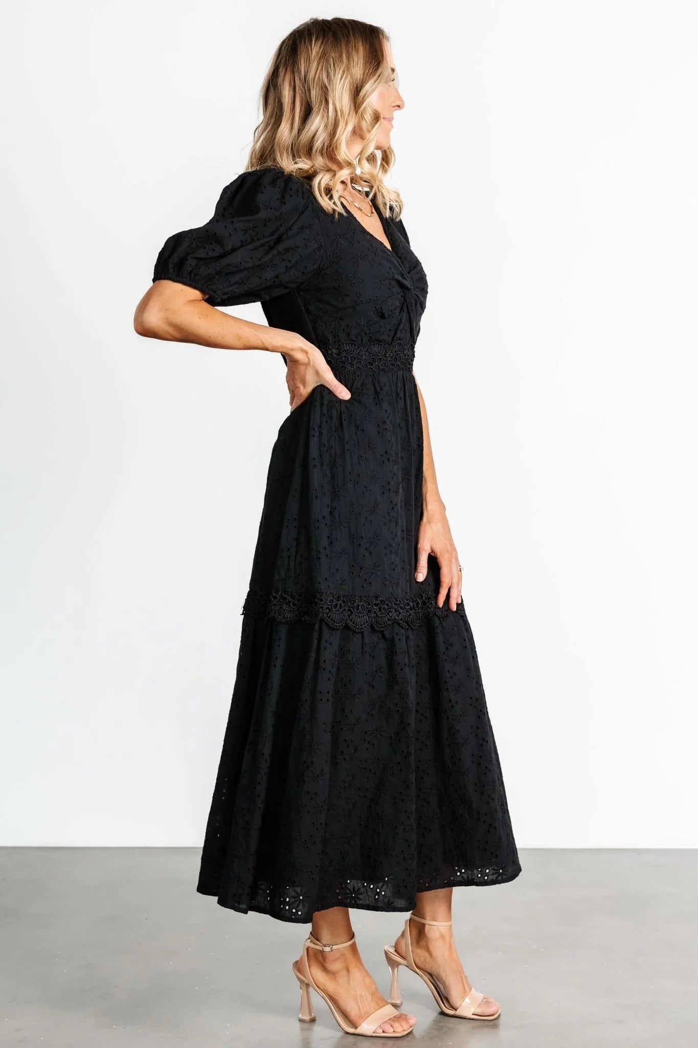 Jackie Eyelet Maxi Dress | Black