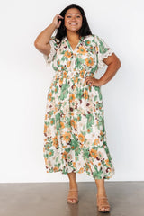 Aliyah Midi Dress | Green Floral