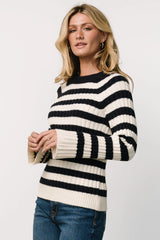 Carrie Striped Sweater | Navy + Ivory