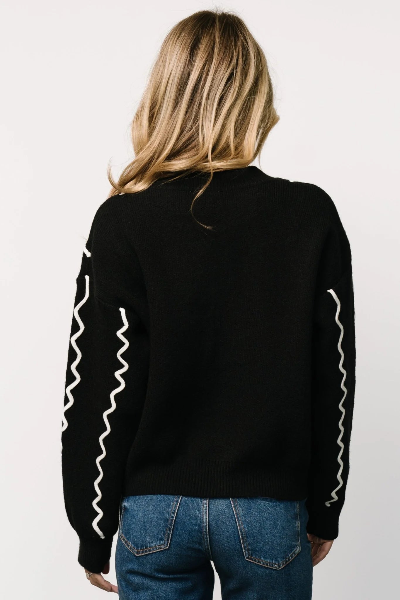 Misha Patterned Sweater | Black