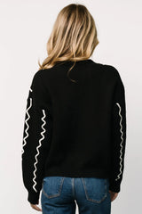 Misha Patterned Sweater | Black