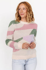 Violet Geo Sweater | Lilac + Green