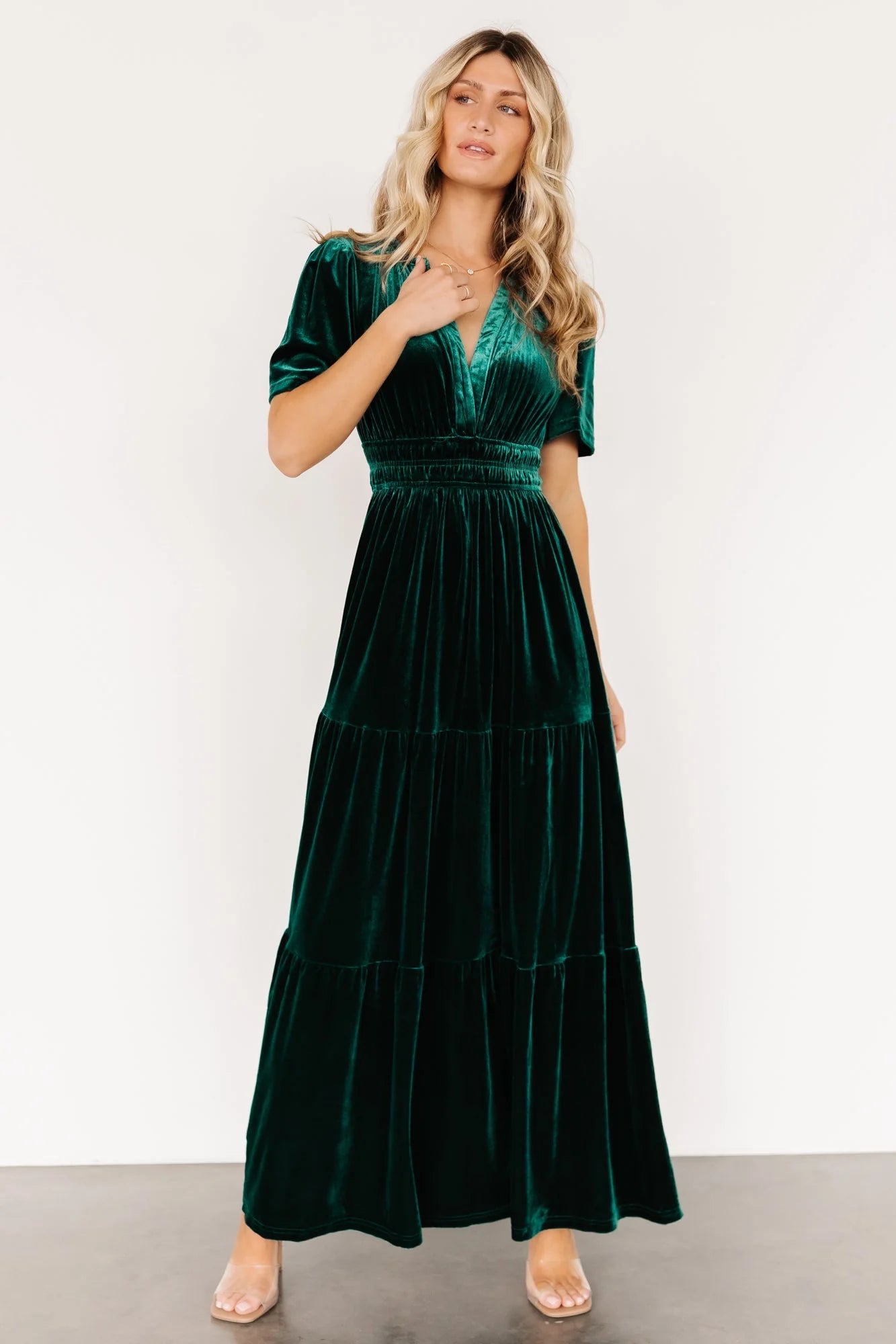 Artemis Velvet Maxi Dress | Emerald