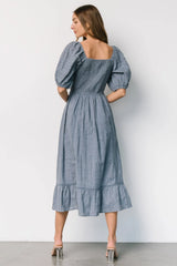 Delaney Eyelet Dress | Dusty Blue