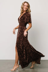 Veronica Velvet Maxi Dress | Espresso