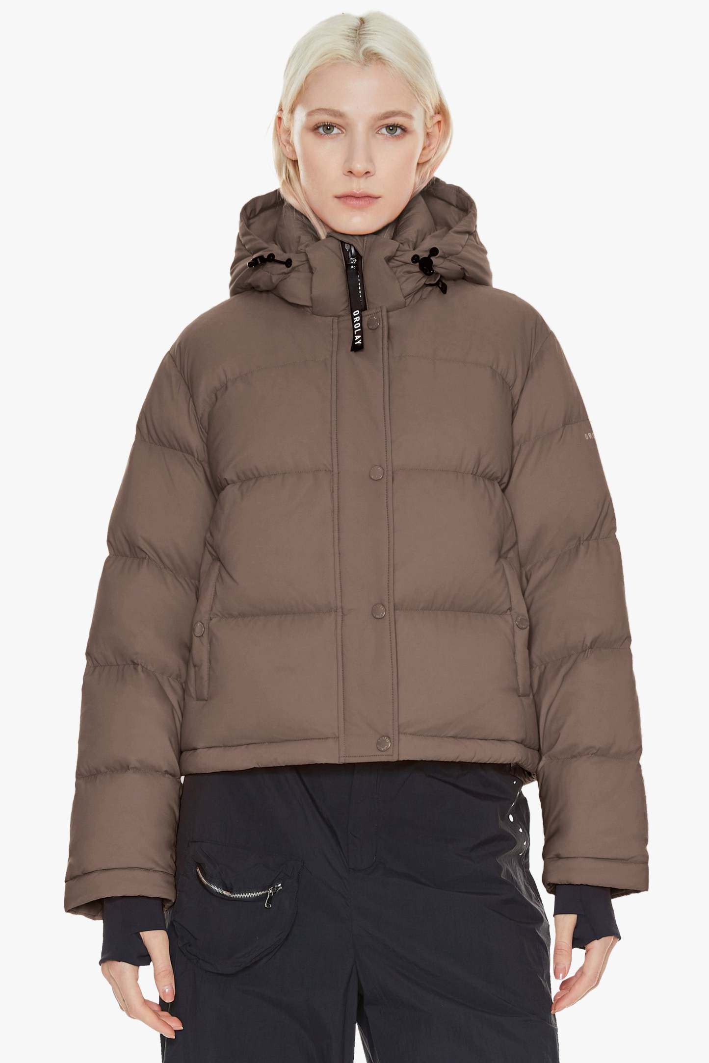 Aurora Cropped Thermal Down Puffer Jacket