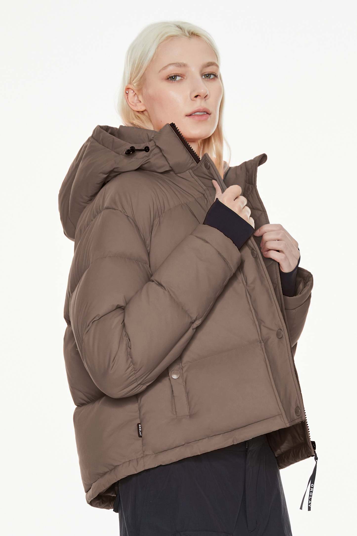 Aurora Cropped Thermal Down Puffer Jacket