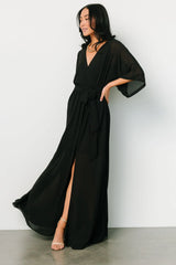 Kia Kimono Maxi Dress | Black