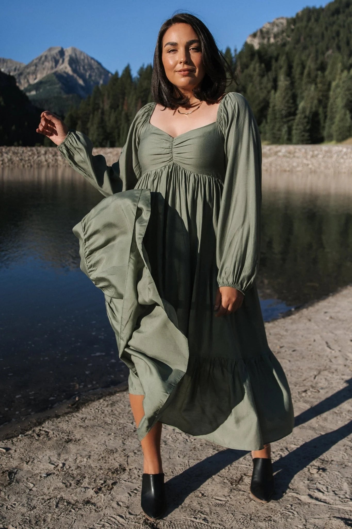 Brittany Long Sleeve Dress | Olive