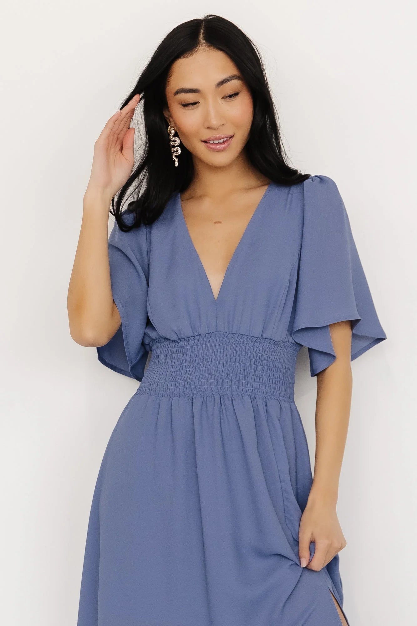 Verona Smocked Maxi Dress | Blue