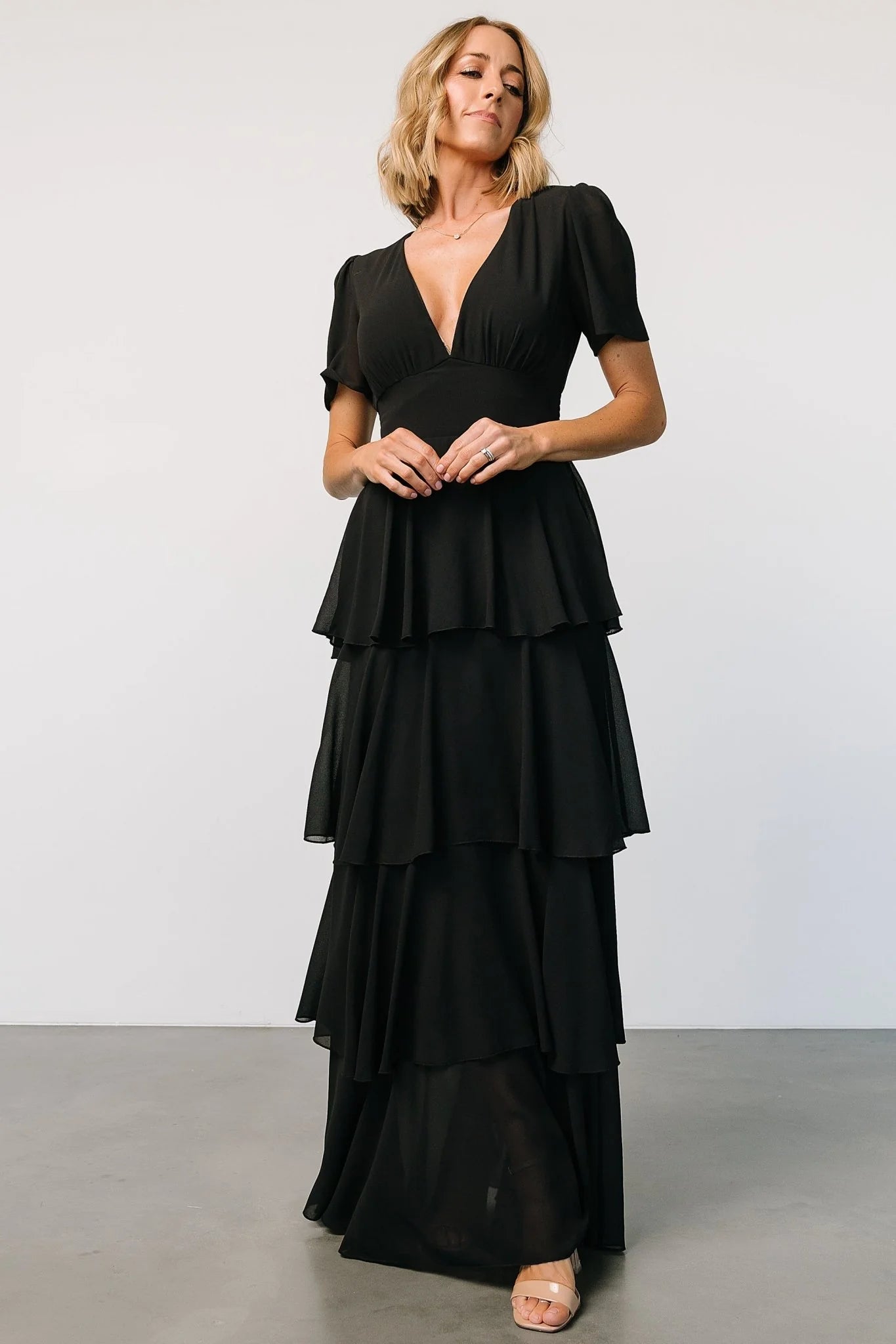 Montaigne Ruffle Maxi Dress | Black