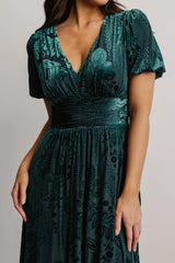 Leslie Velvet Maxi Dress | Emerald