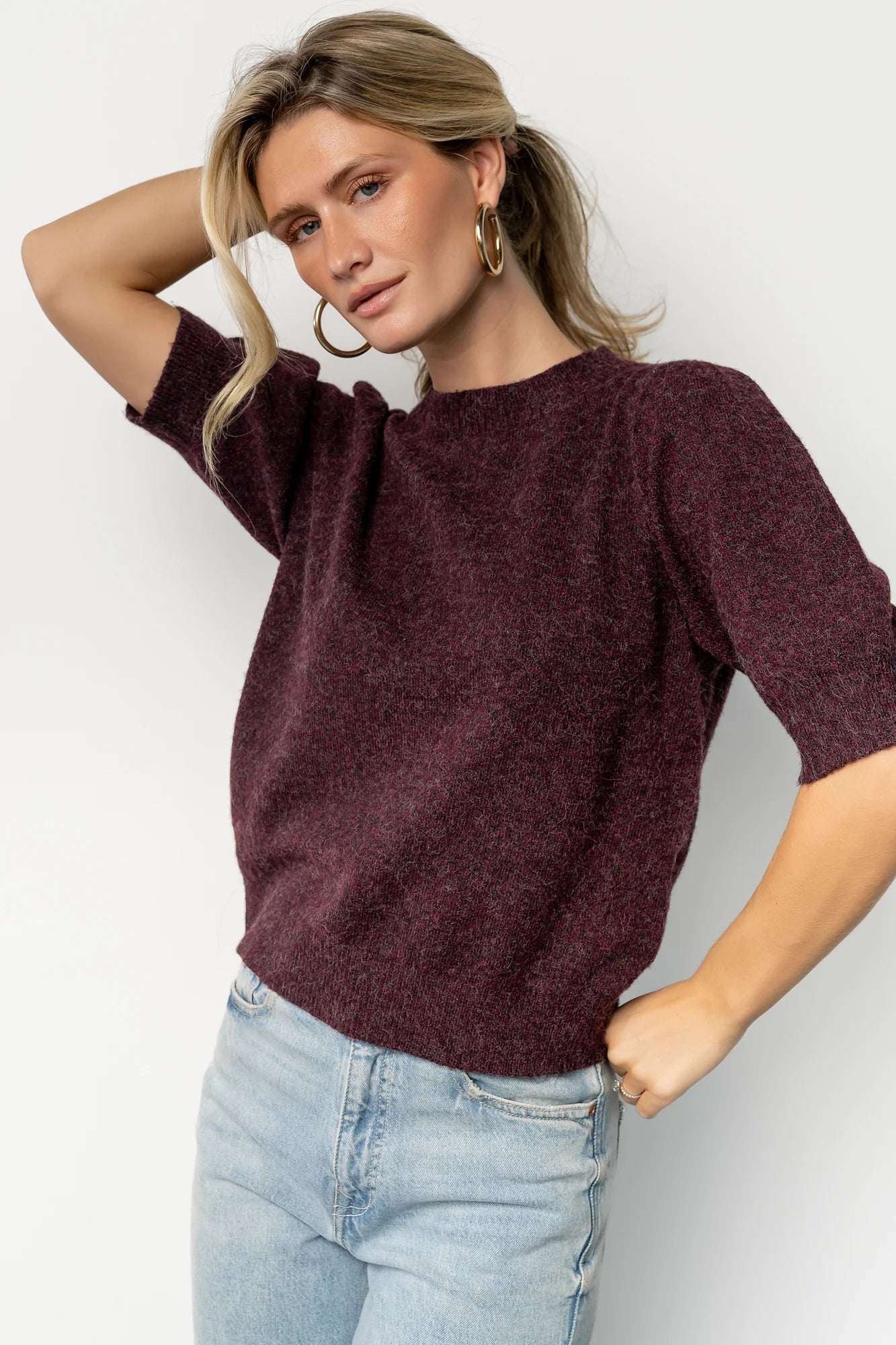 Keira Sweater Top | Dark Plum