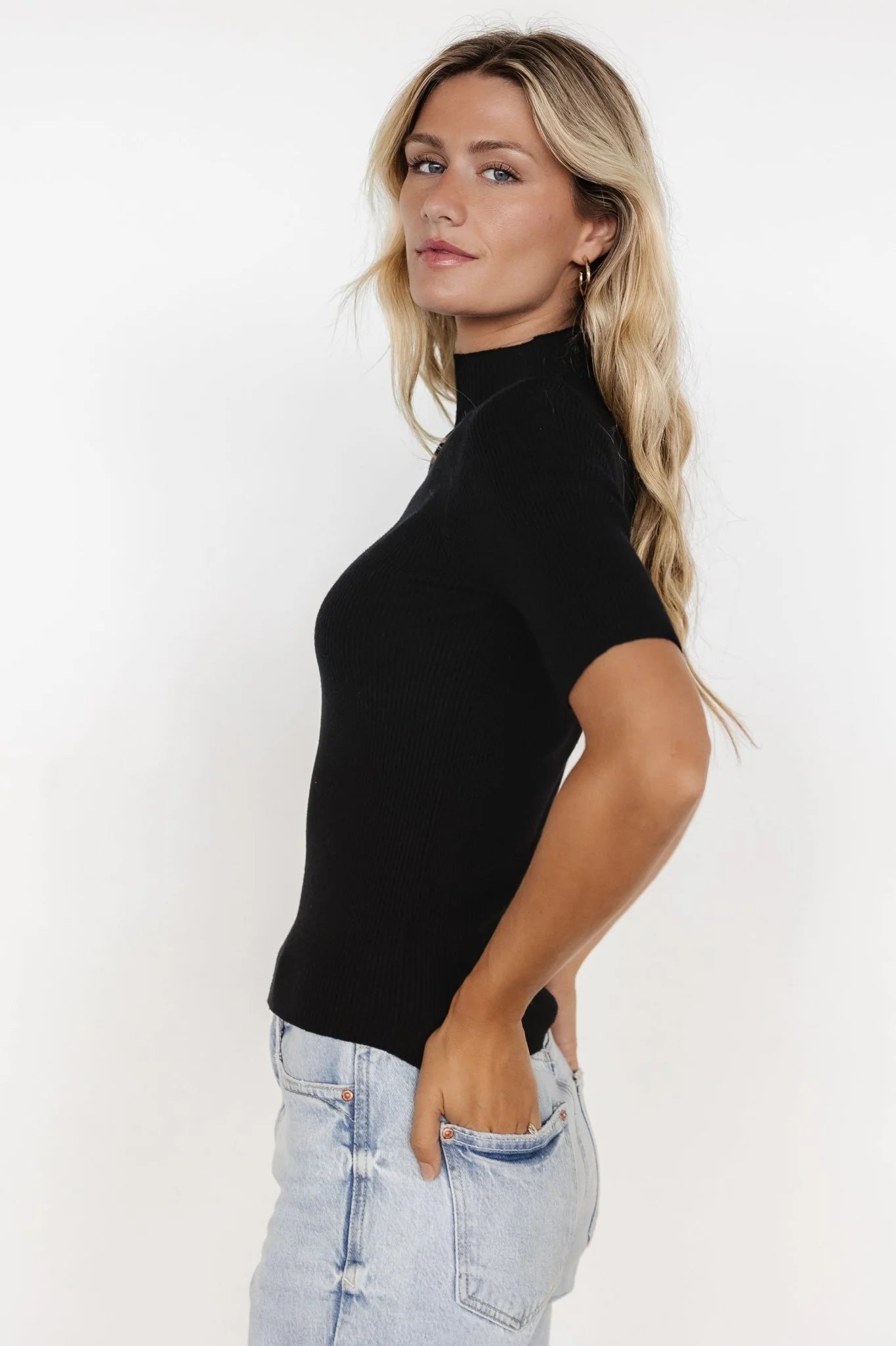 Liel Ribbed Top | Black