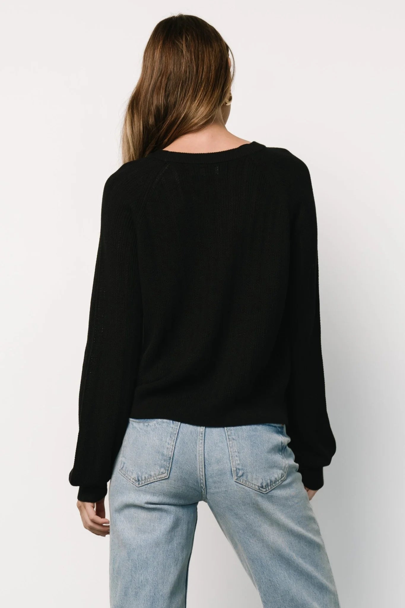 Alix Knit Sweater Top | Black