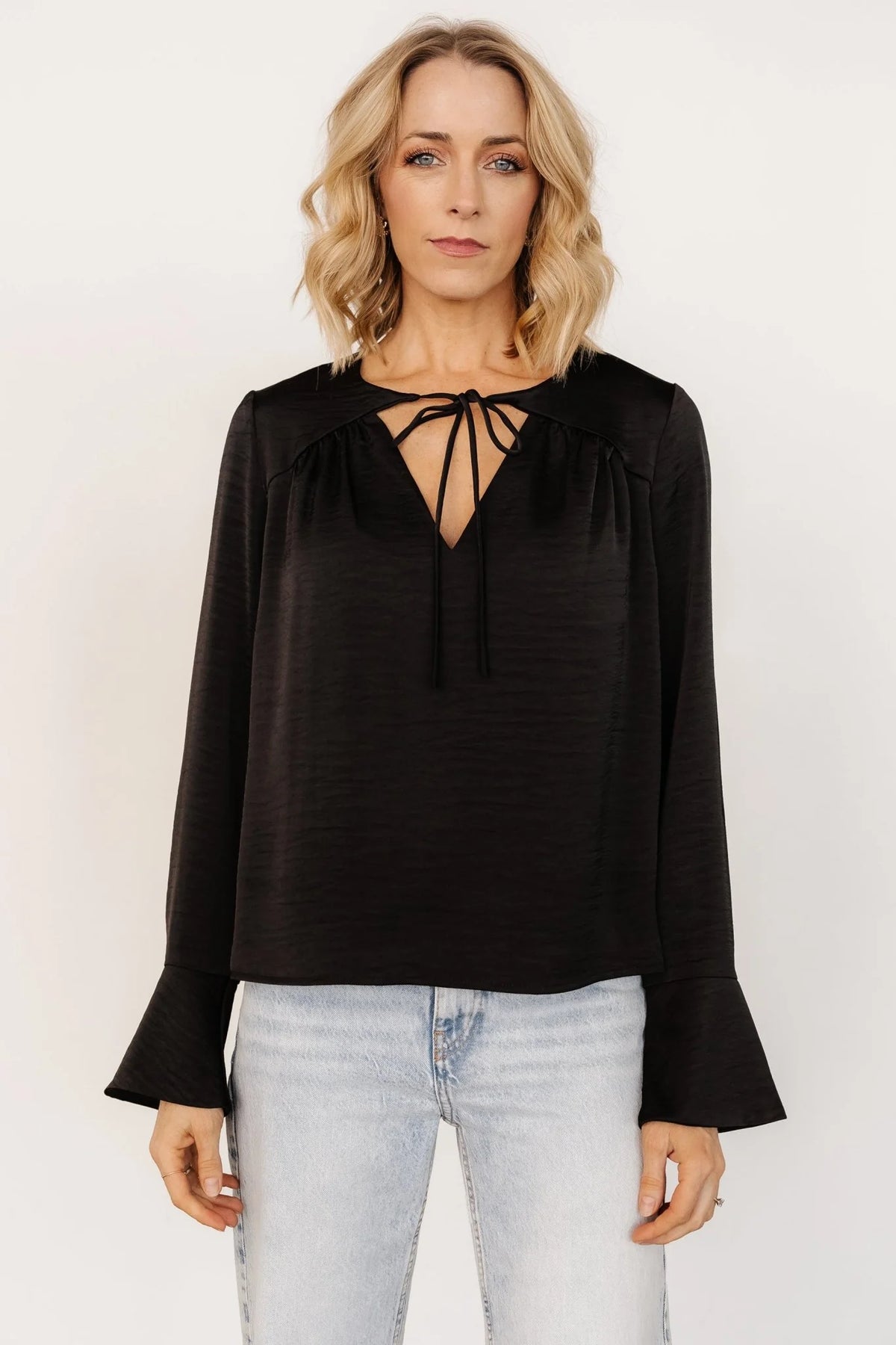 Westminster Satin Top | Black