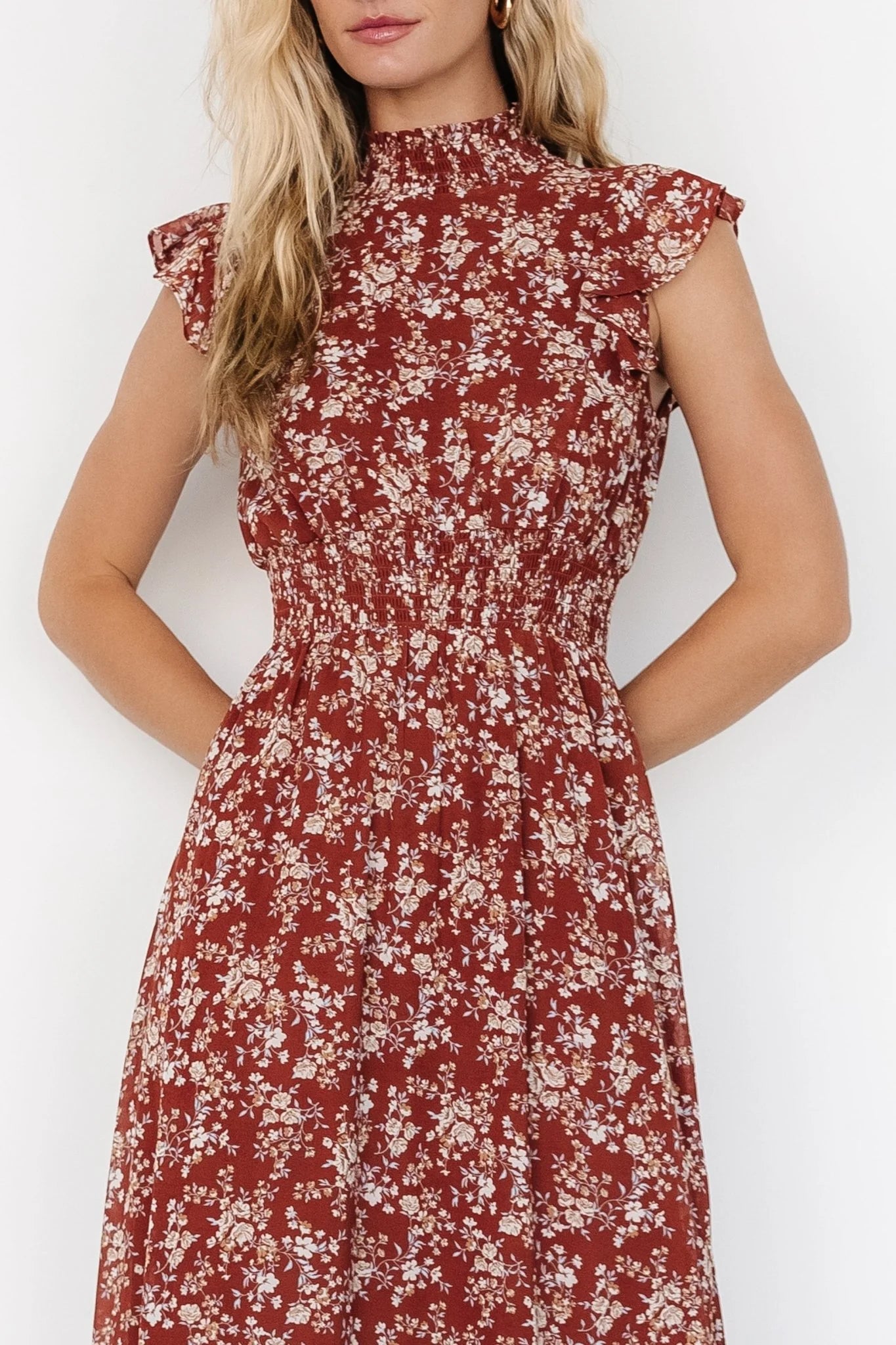 Kearny Ruffle Maxi Dress | Rust Print