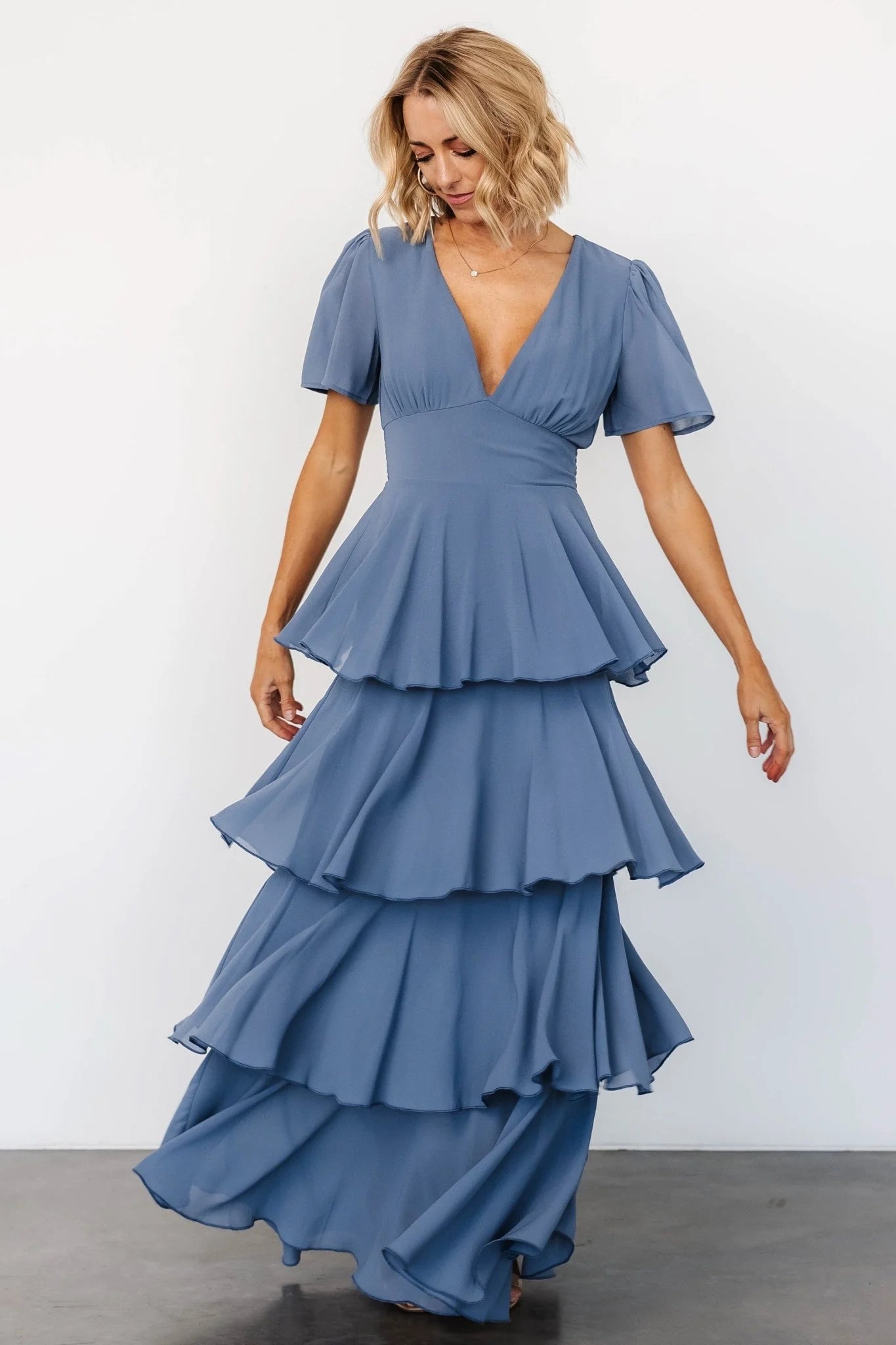 Montaigne Ruffle Maxi Dress | Whisper Blue