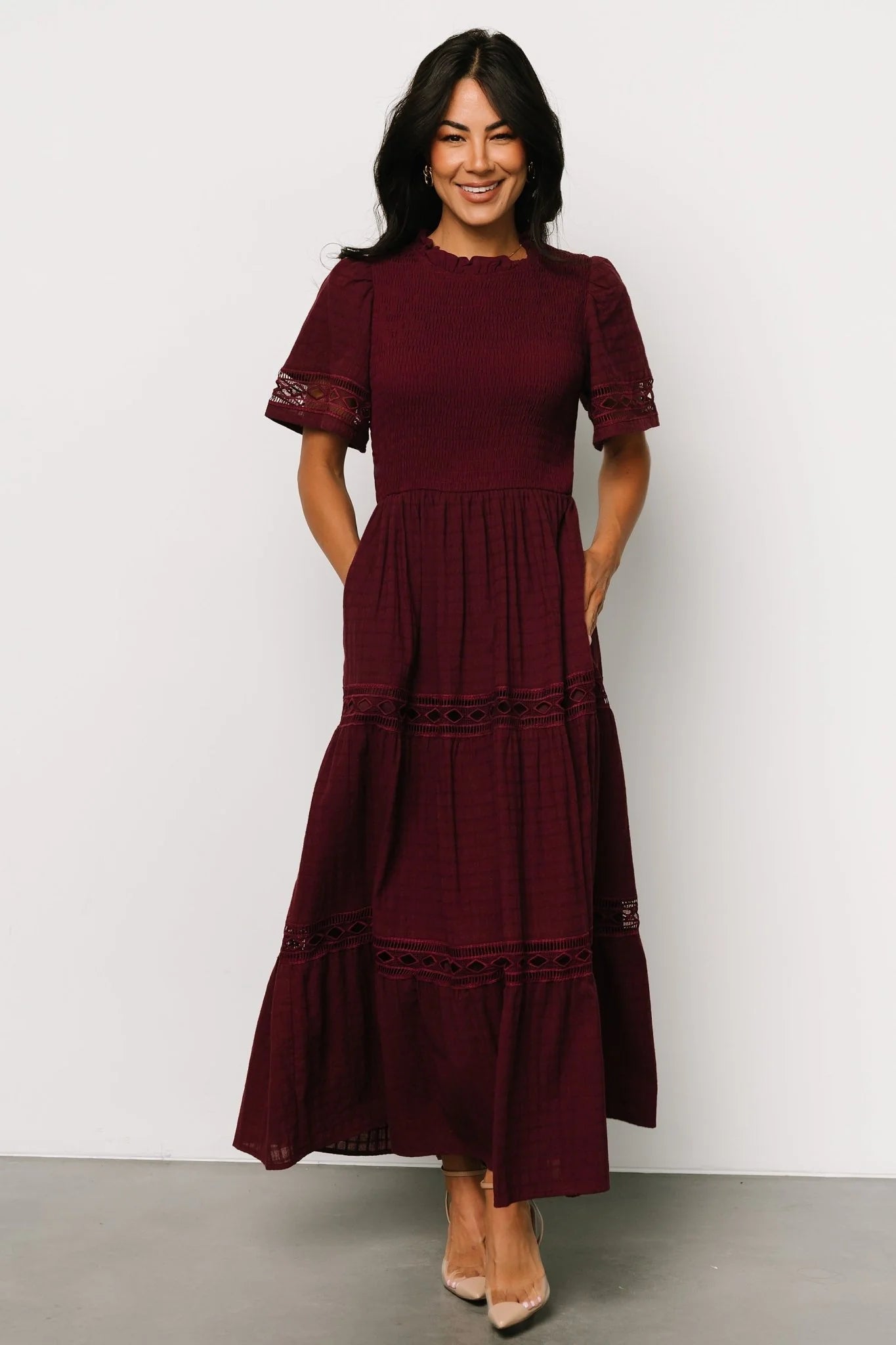 Loveland Geo Lace Maxi Dress | Mulberry