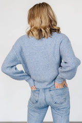 Frannie Knit Turtleneck Sweater | Blue