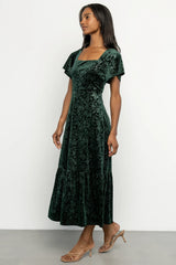 Eirene Velvet Dress | Emerald