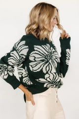 Maude Sweater | Green + Off White