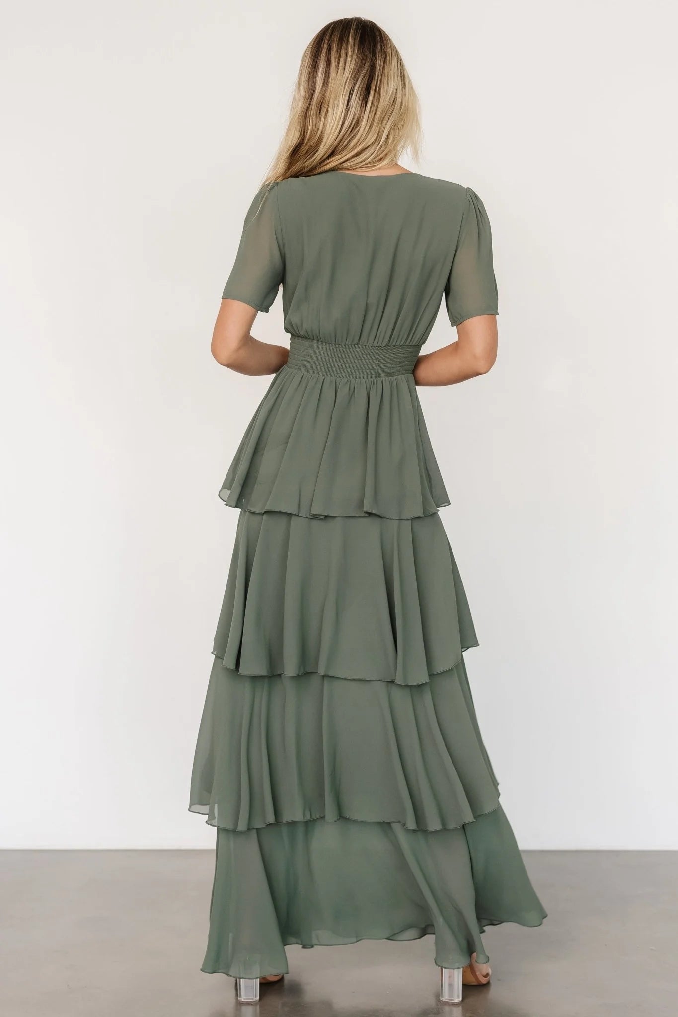 Montaigne Ruffle Maxi Dress | Dark Sage
