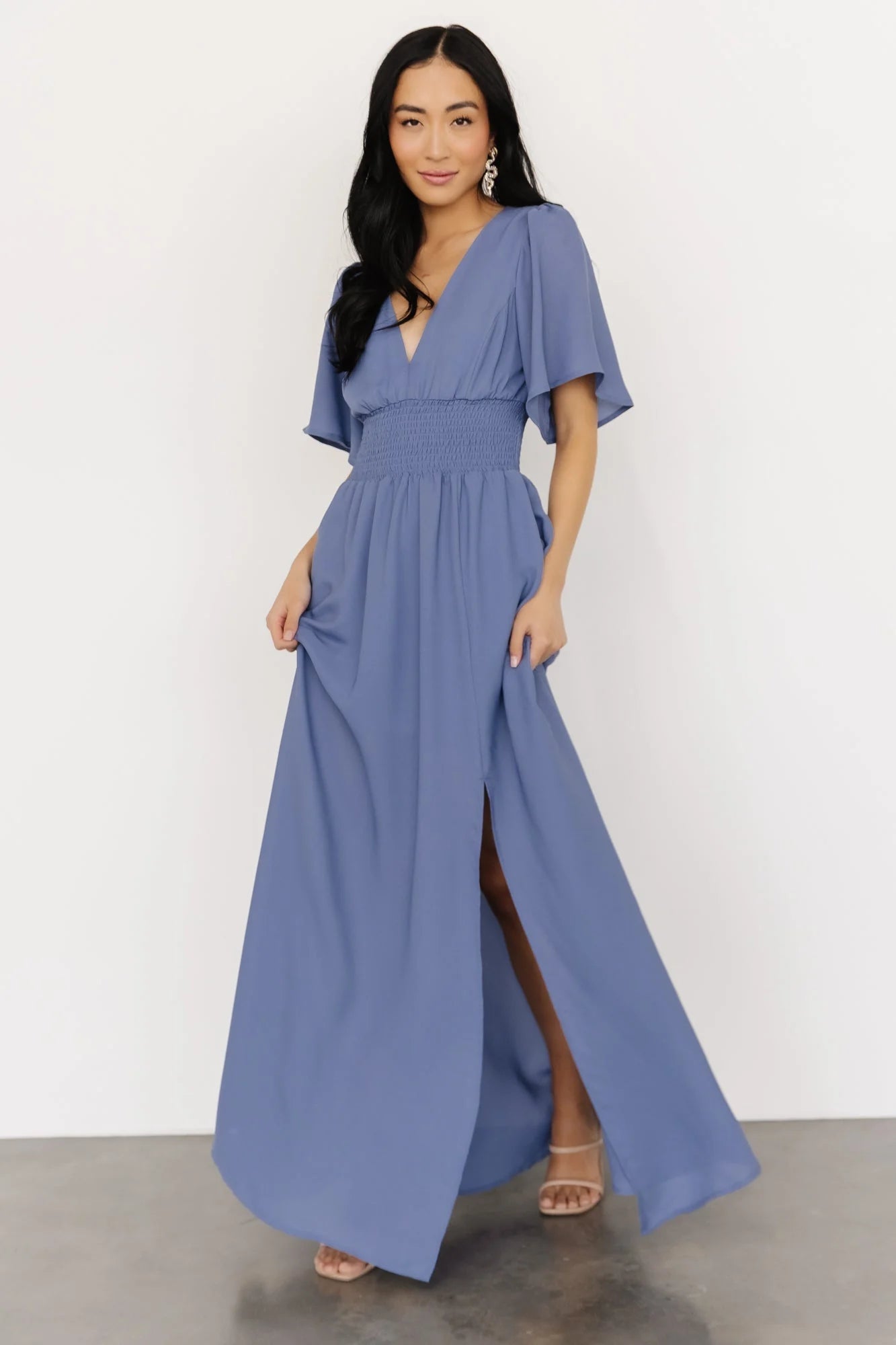 Verona Smocked Maxi Dress | Blue
