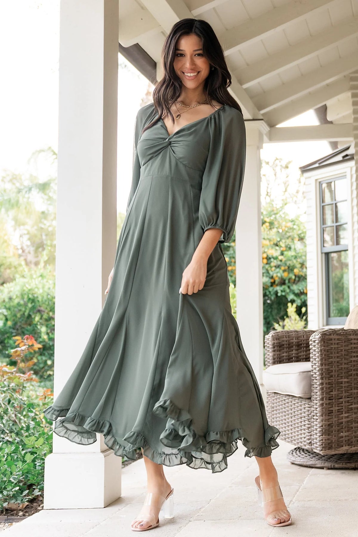 Estefania Maxi Dress | Dark Sage